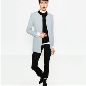 NWOT Zara pale blue zip front blazer jacket